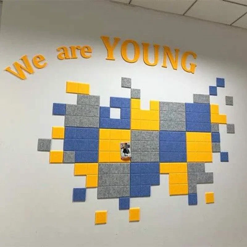30x30cm Creative Small Square Grid Wall Decoration Soundproof Sticking Message Photos Board DIY Background Decor Wallpaper