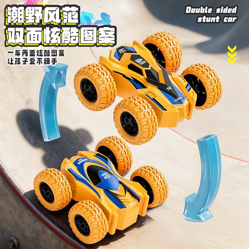 New mini four-wheel drive double-sided inertia stunt car model toy car selling small ornaments off-road vehicle birthday gift
