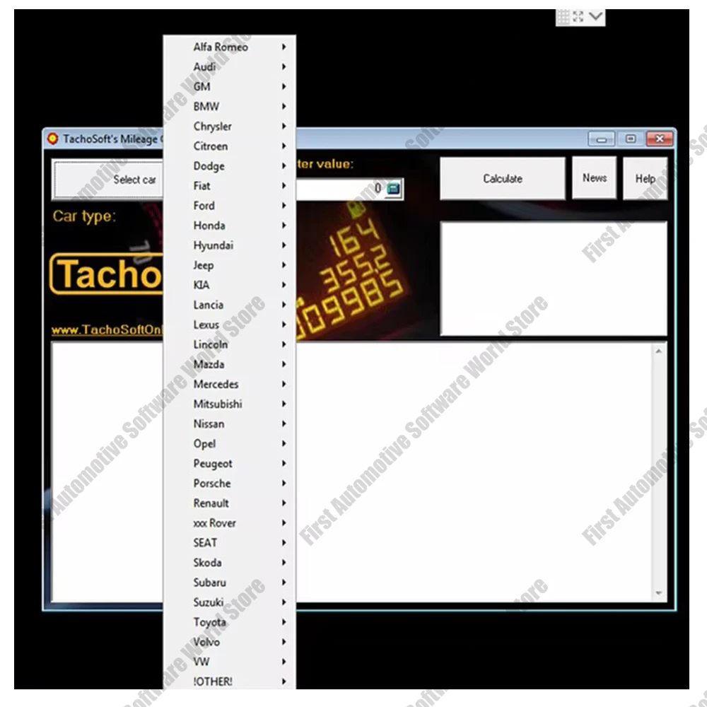 Hot Sell Newest Tachosoft Mileage Calculator V23.1 for accesorios para auto tools Support Many Car Brand