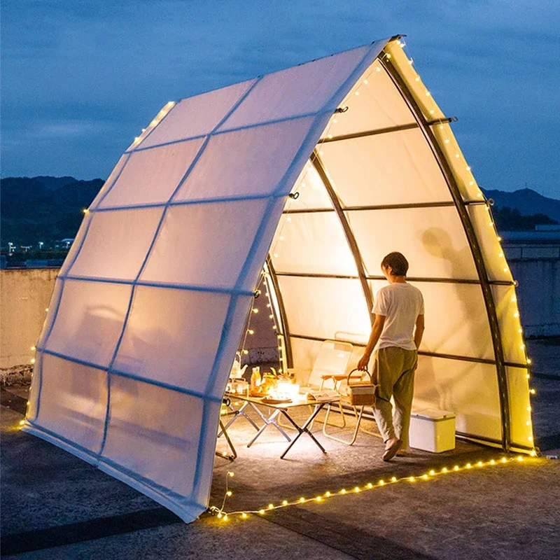 

outdoor restaurant tent sailing style camp wind Internet celebrity tent catering rooftop barbecue hot pot tent 4-8