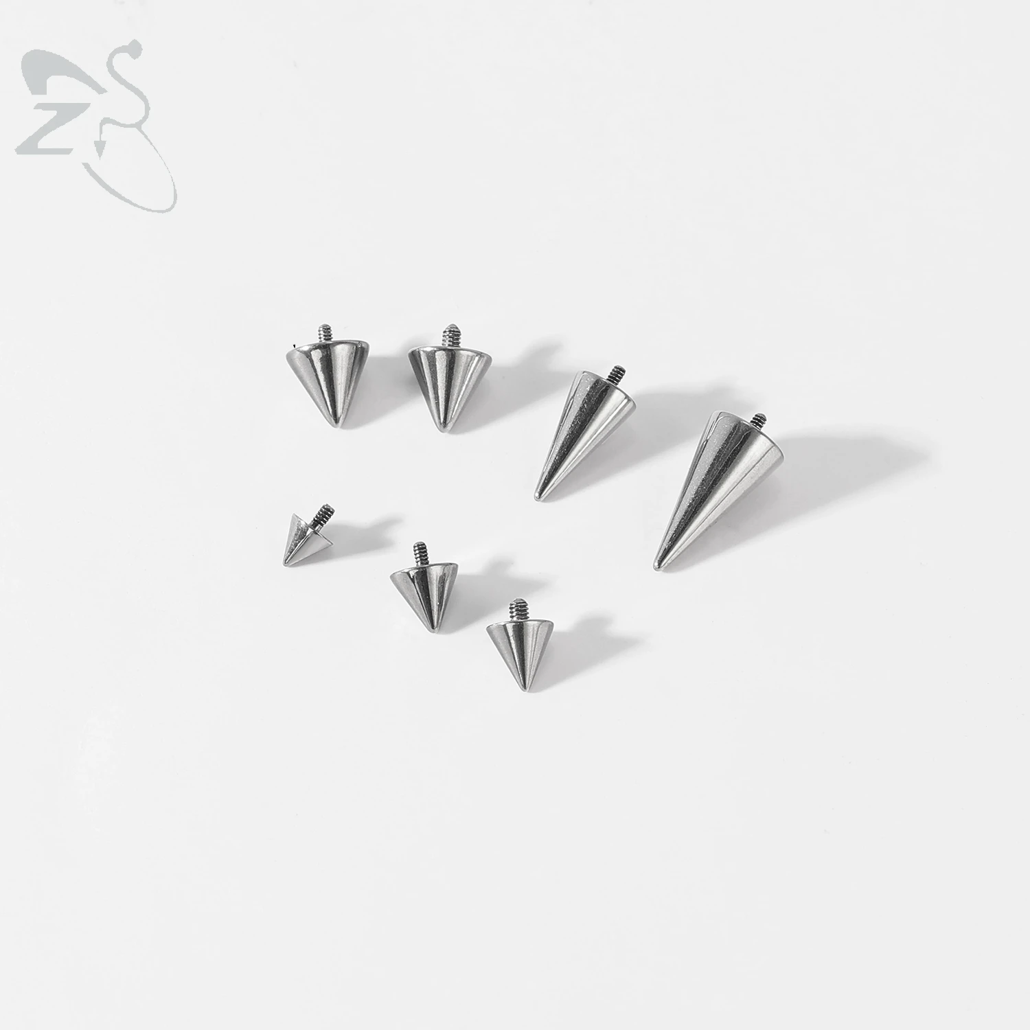 ZS 1PC Star Heart Spike Lip Labret Piercing G23 Titanium Lip Studs Internally Threaded Cartilage Earrings 6/8mm Helix Piercing view 4