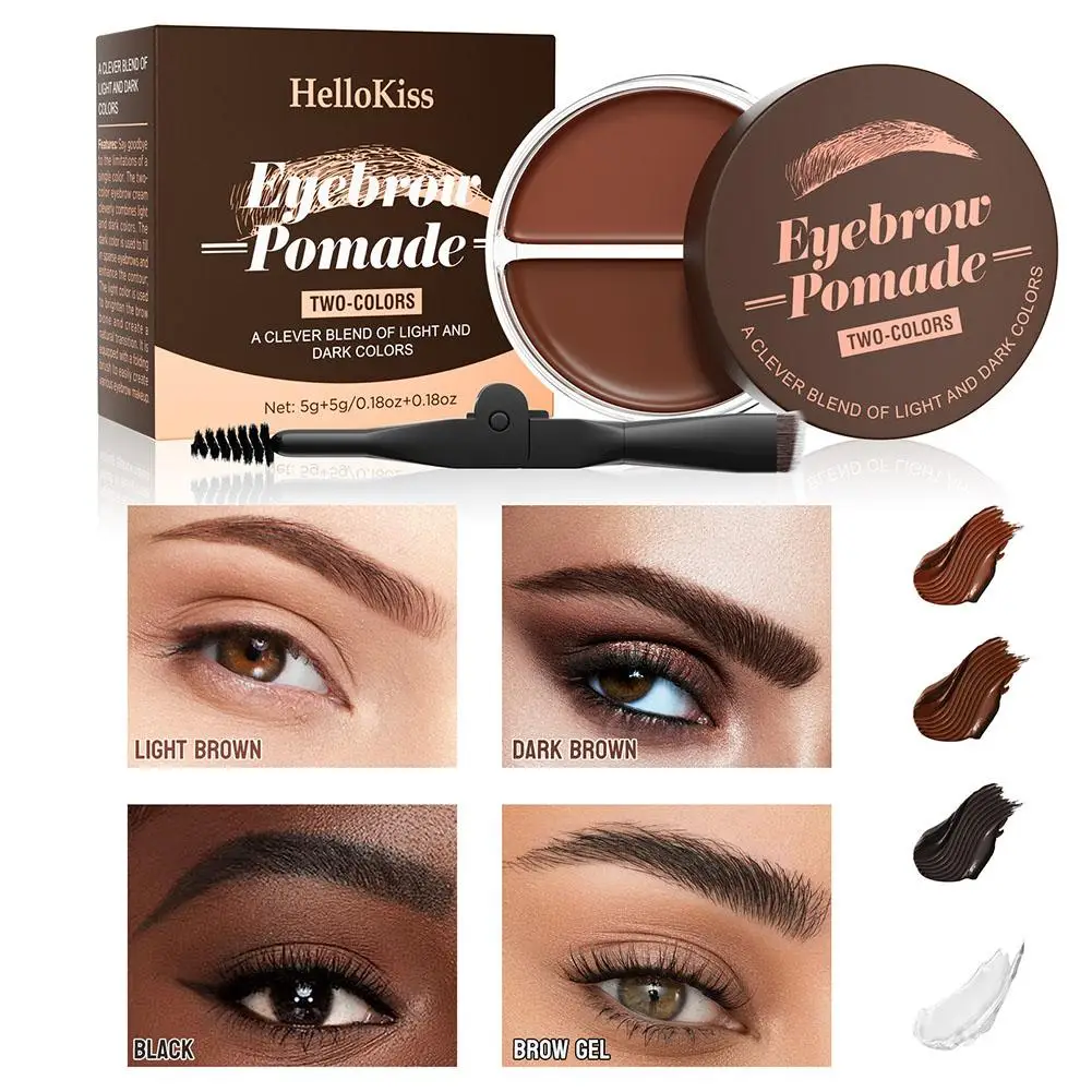 2 In 1 Double Effect Eyebrow Powder Gel กันน้ํา Eyebrow จัดแต่งทรงผมเครื่องสําอางครีม 3D พร้อมแปรง Quick-drying Enhancer H5H5