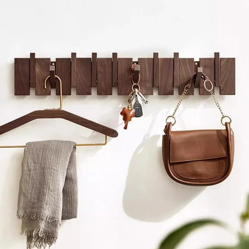

Wooden Clothes Hanger Minimalist Hook Luxury Wall Coat Rack Aesthetic Racks Modern Clothing Rack Hat Shelf Interior Furniture