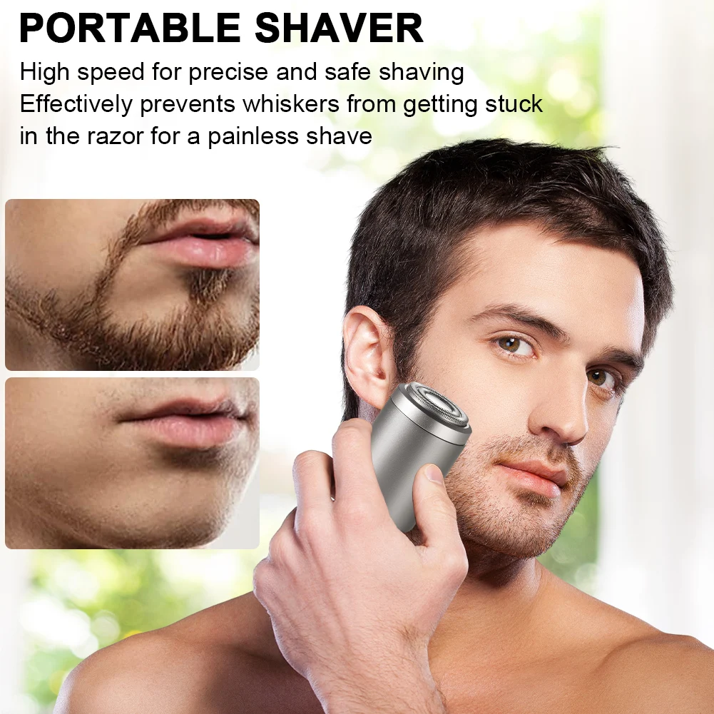 Rechargeable Waterproof Mini Electric Shaver Pocket Size Face Beard Men's Razor No Skin Damage for Shaving Beard Trimmer Tool