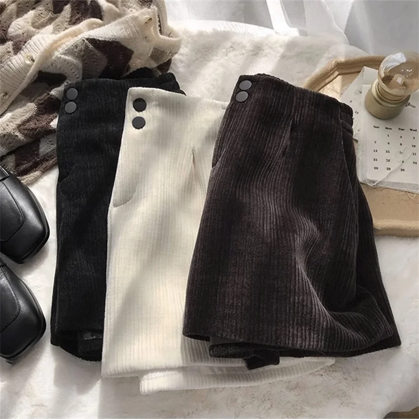 Gowyimmes 2025 Big Size Women Loose Solid A-line Shorts Lady High Waist Wide Leg Shorts Girl Streatwear Hot Bottomings  PD1825