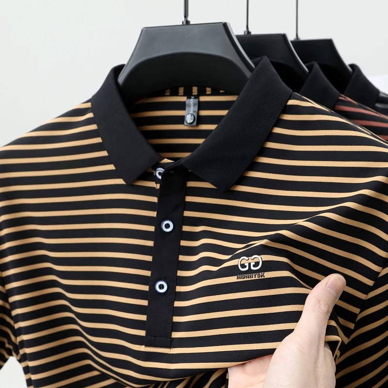 

High quality short sleeve men's polo shirt 2025summer fashion new style personalized brand logo design casual retro T-shirt top