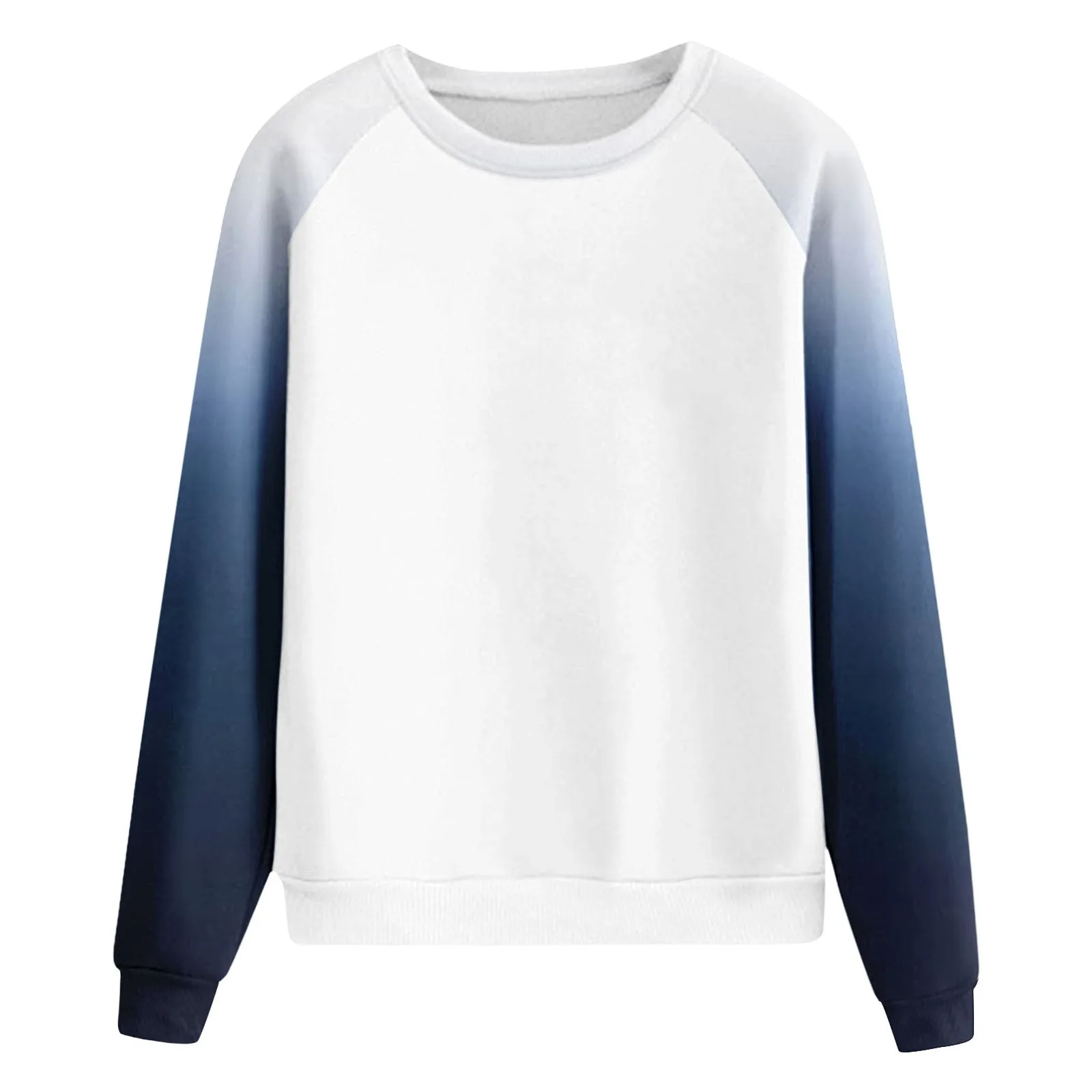 14 Colors Tops For Women Raglan Long Sleeve Tops Gradient Graphic Sweatshirts Crewneck Color Block Pullover Kpop Streetwear Top