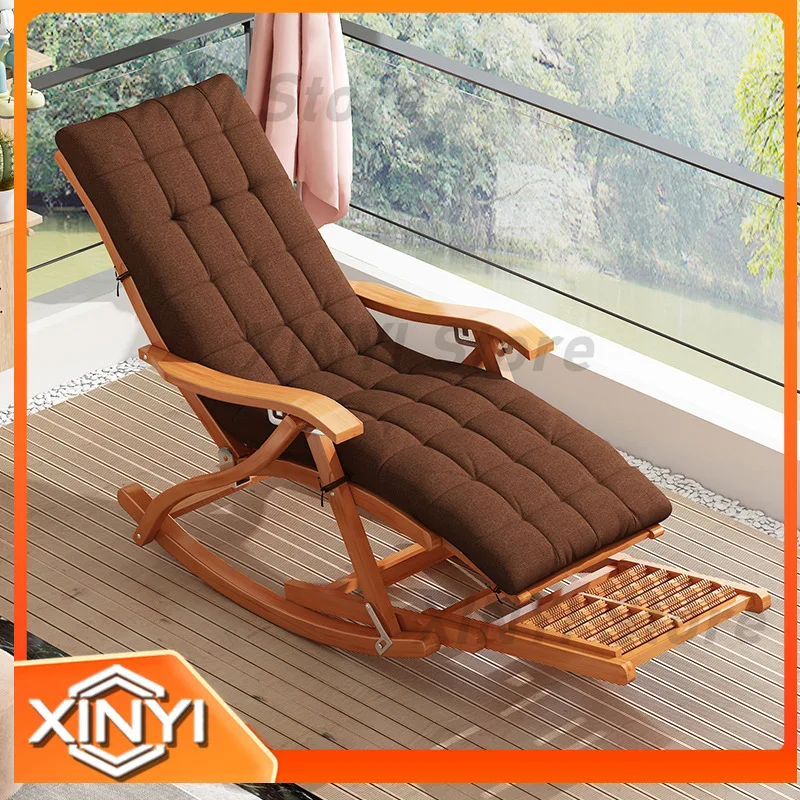 Sturdy Folding Bamboo Recliner Chair for Home Balcony Use Can Lie Flat Durable Nap Leisure Chair for Elderly Lunch Break