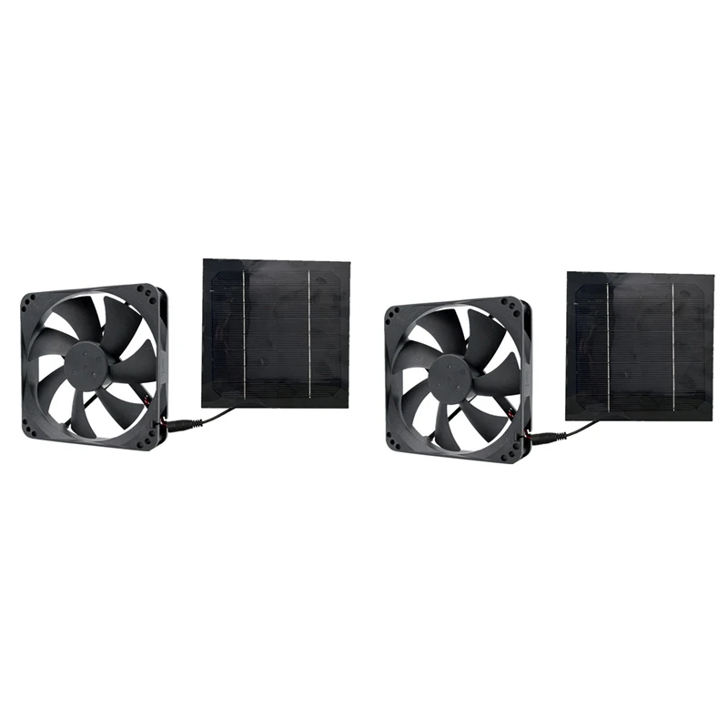 

Вытяжной вентилятор с солнечной панелью, экстрактор воздуха, миниатюрный вентилятор с питанием от солнечной панели для собак, куриных домиков, 2 шт., 20 Вт, 12 В