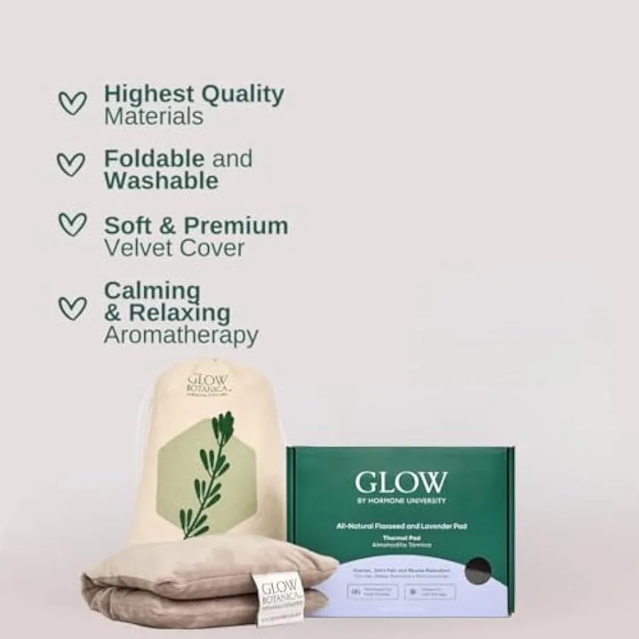 Glow Heating Pad with Flaxseed and Lavender for Hot and Cold Therapy Microwavable Heat Pad for Back Neck Shoulder Knee Leg and