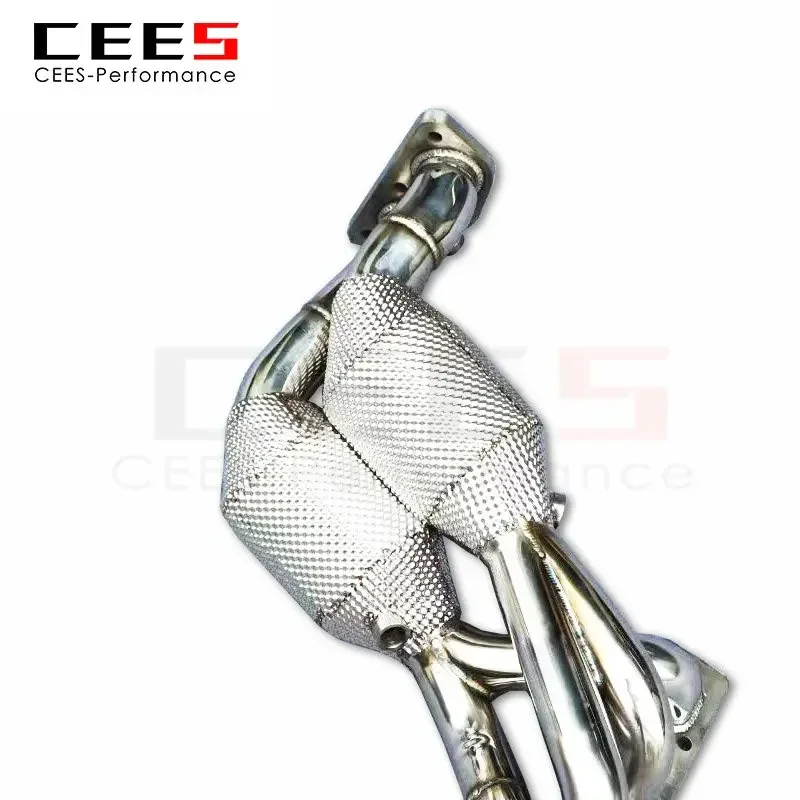 CEES أنبوب العادم المنوع النازل لسيارات BMW 318/320/325 E90/E92/E93 2.0L 2005-2012 الفولاذ المقاوم للصدأ أنبوب سفلي عالي التدفق
