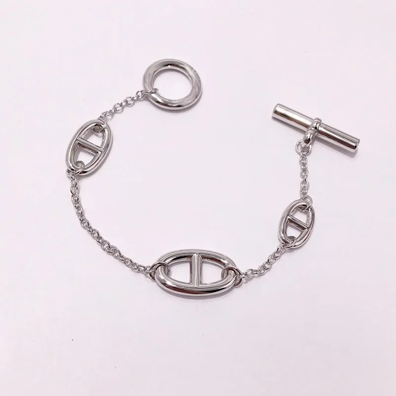 NicheDesign Hollow Pig Nose Day Character OT Bracelet Korean Fashion Simple Hand Jewelry INS Sensible Trendy