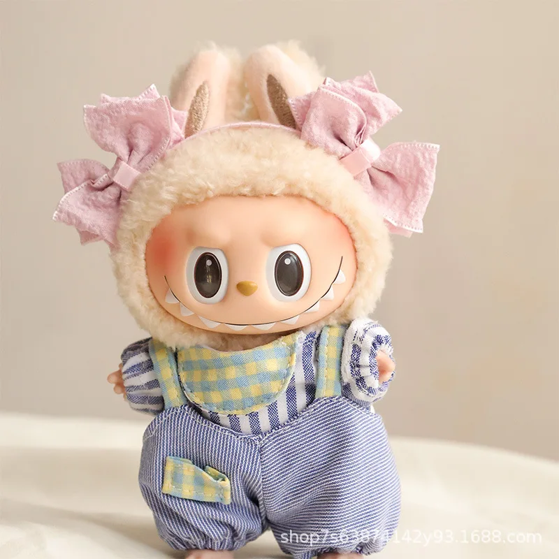 Labubu 귀여운 미니 인형 헤어 보우 헤어 후프 헤어 클립 인형 머리 장식 액세서리에 대한 Kawaii 리본 Bowknot 머리띠