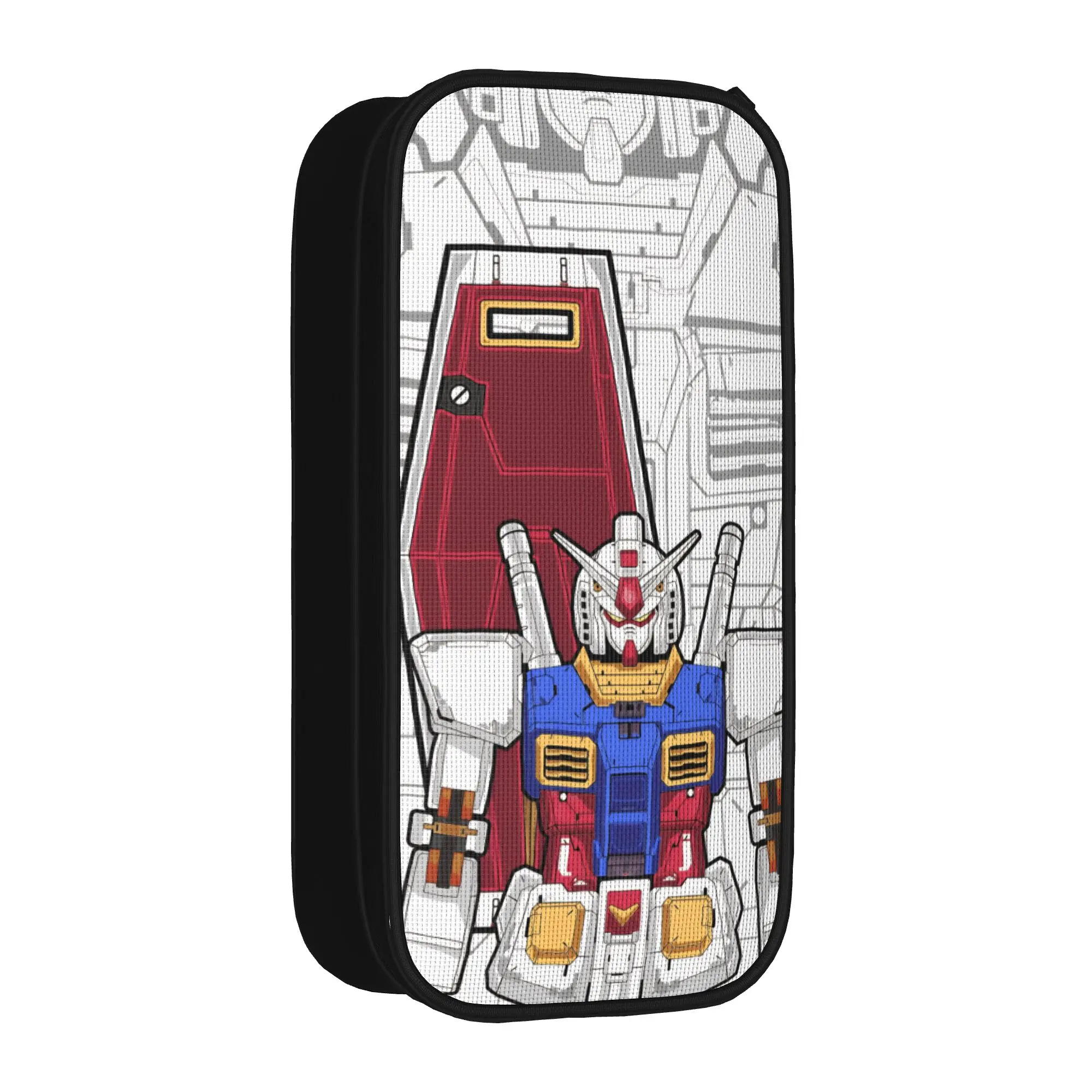 mobile suit gundams Pencil Case Double Layer Large Capacity Office Supplies  Pen Case Gift