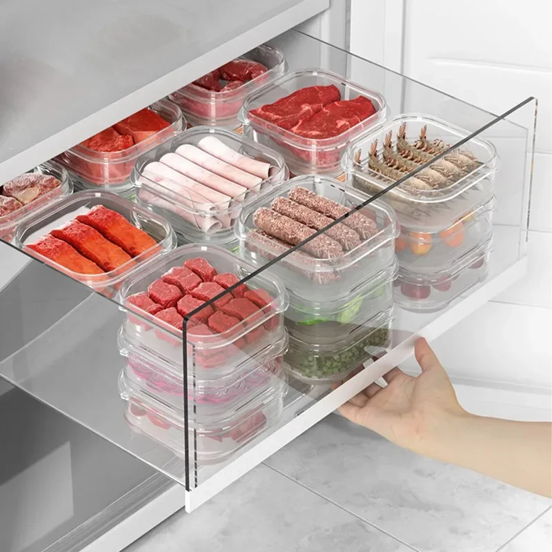 

Refrigerator Storage Box Fridge Organizer Meat Fruit Vegetable Food Container Sealed Fresh Box with Lid Kitchen Accessories