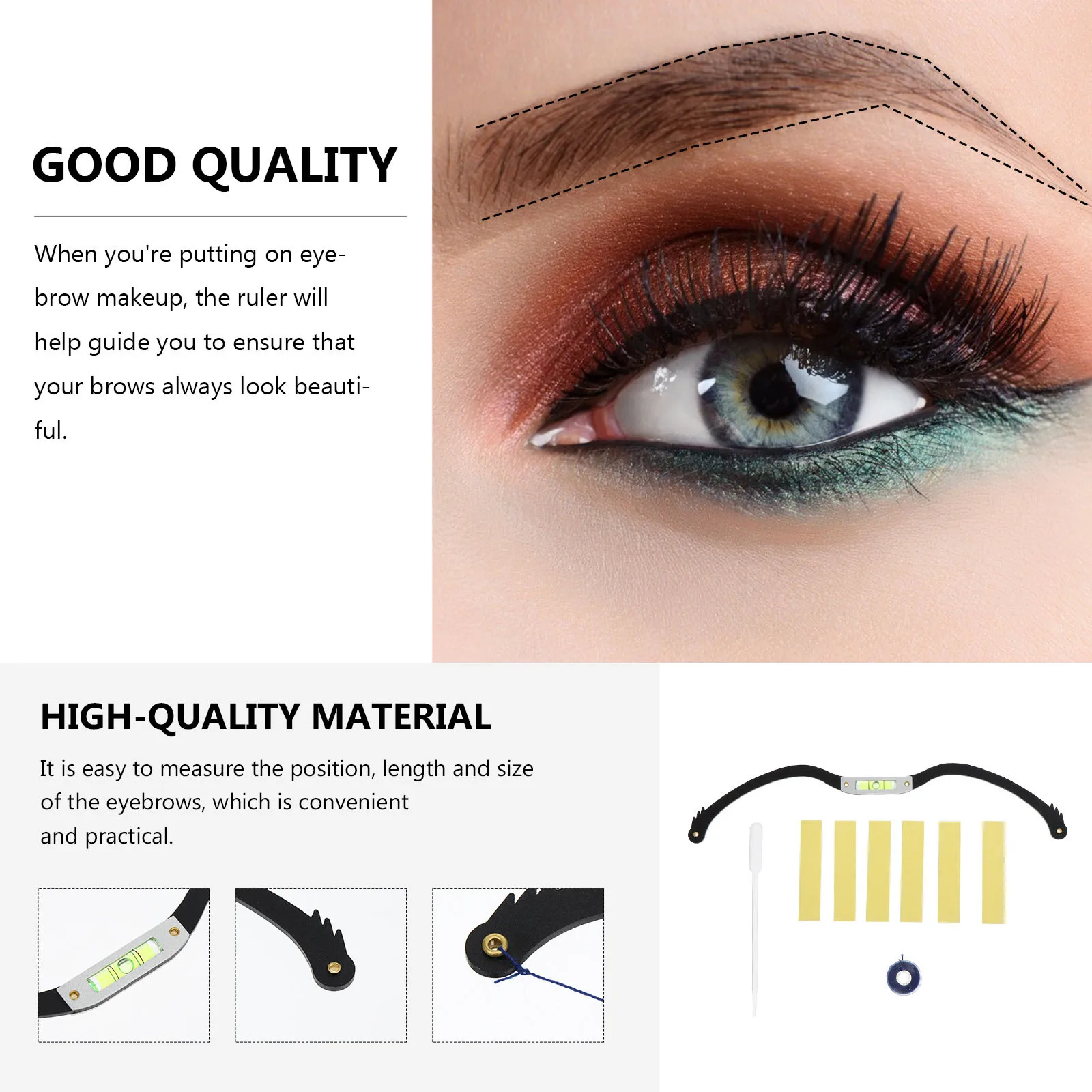 

Eyebrow Ruler Horizontal Measuring Tool Portable Lightweight Metal Brow Shaping Guide Precision Mapping For Symmetrical Brows