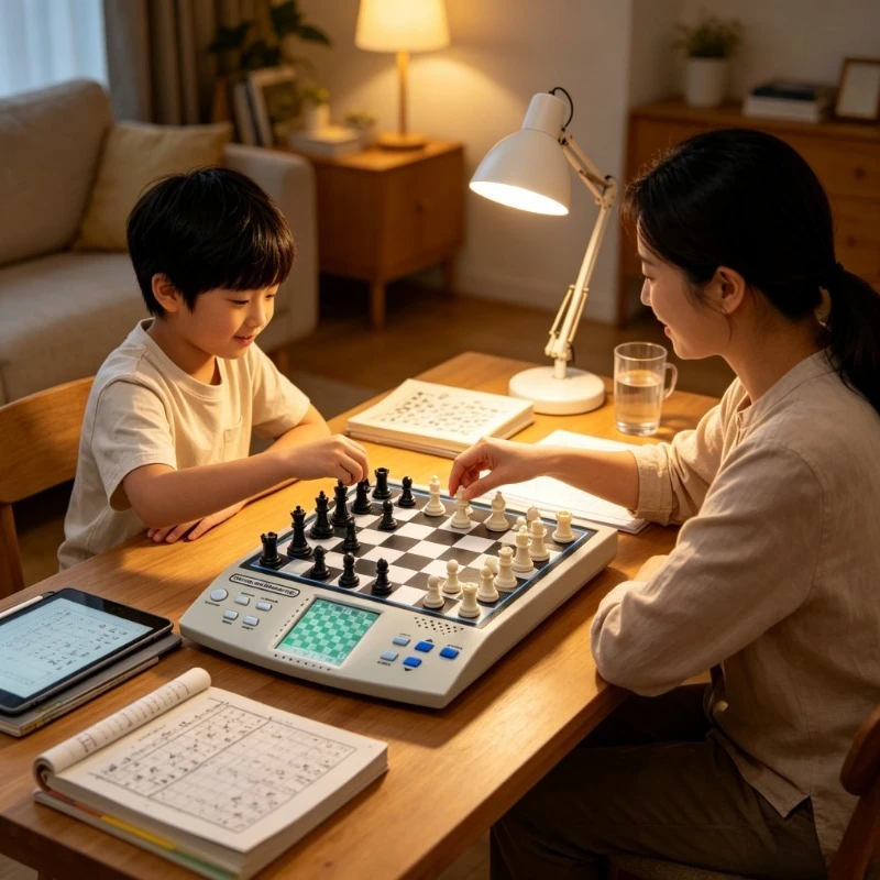 14‑in‑1 Smart Electronic Chess Board, Two‑Player Battle & Learning Game, English & German Language Version
