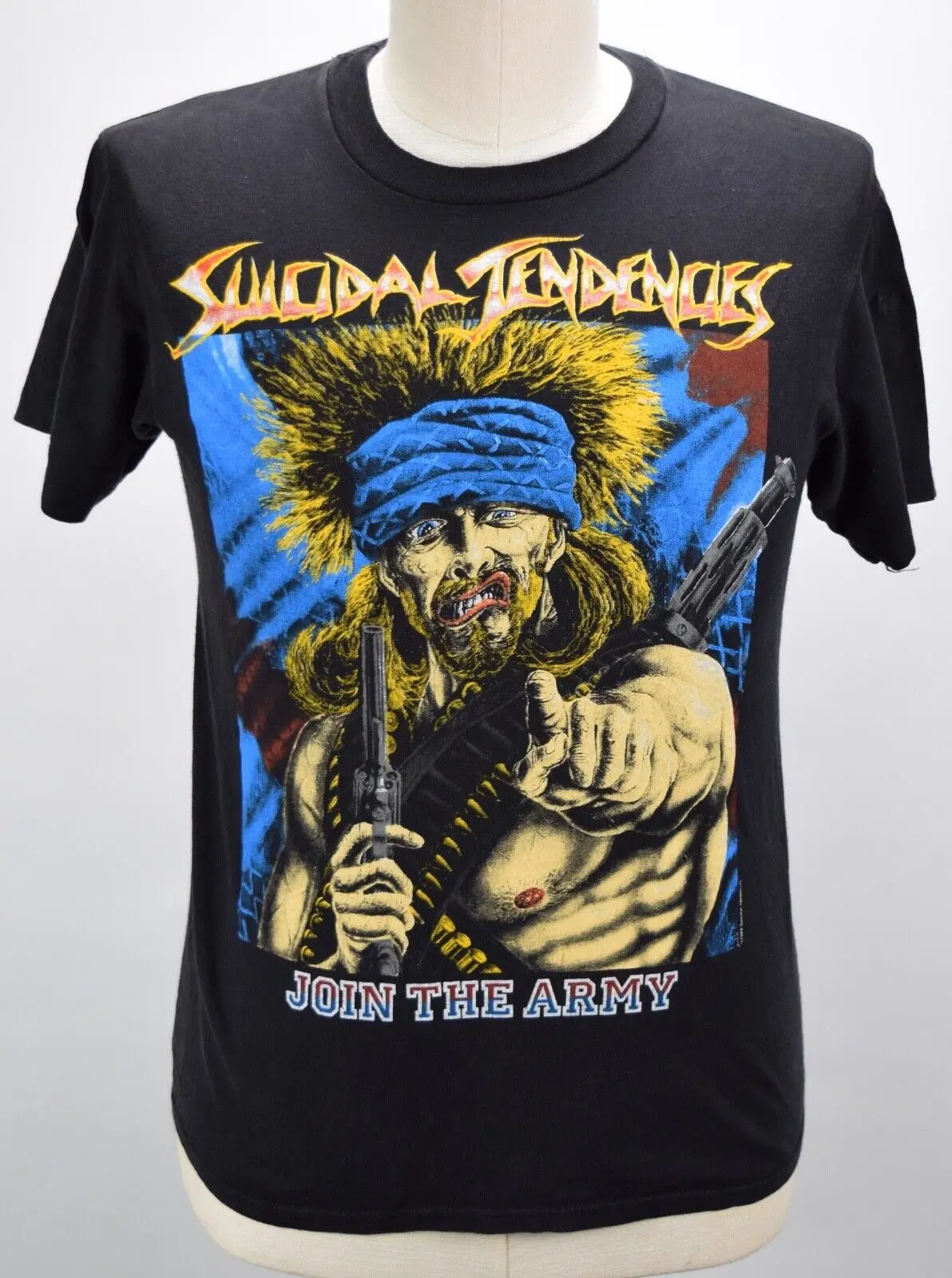 VINTAGE 1980'S SUICIDAL TENDENCIES 1989 JOIN THE ARMY PUNK ROCK T SHIRT M RARE!