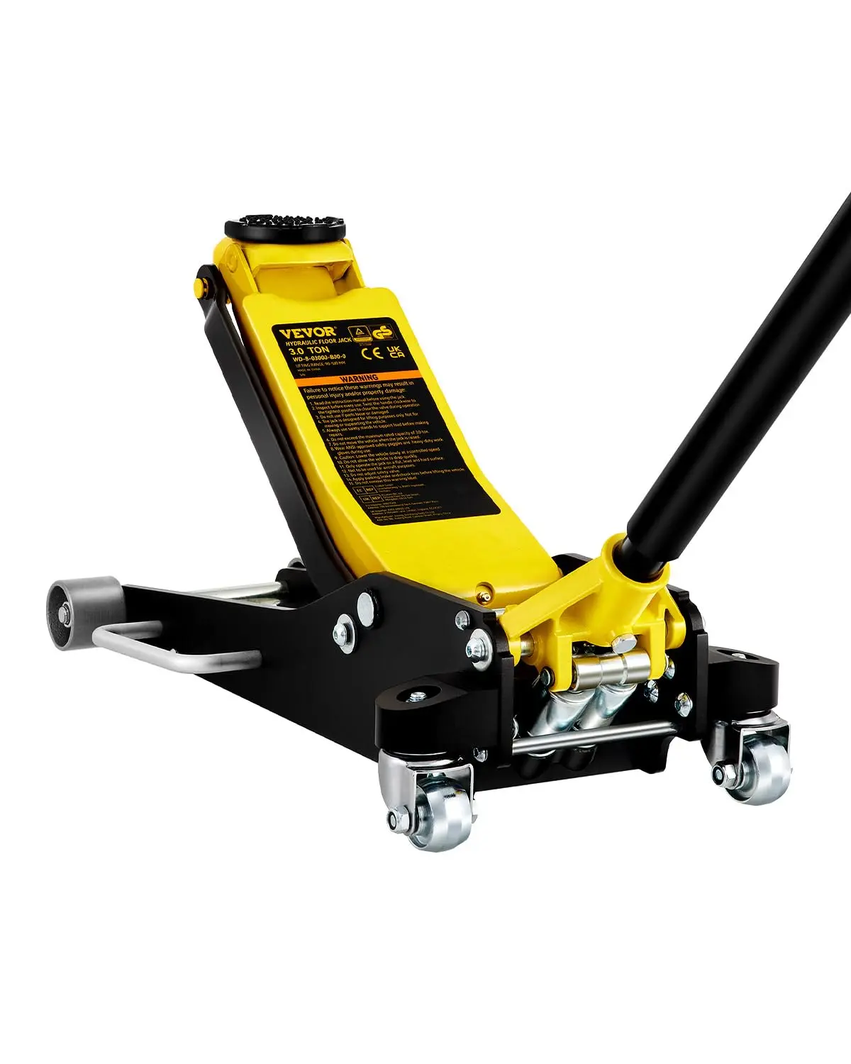 

3 Ton Low Profile Aluminum Steel Racing Floor Jack with Dual Pistons Quick Lift Pump for SUVs, Yellow Black