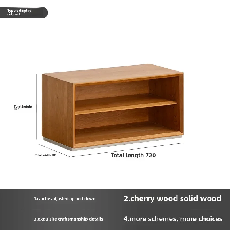 خزانة جانبية على الحائط من خشب الكرز الصلب للمطبخ المنزلي وطاولة تخزين بجانب السرير