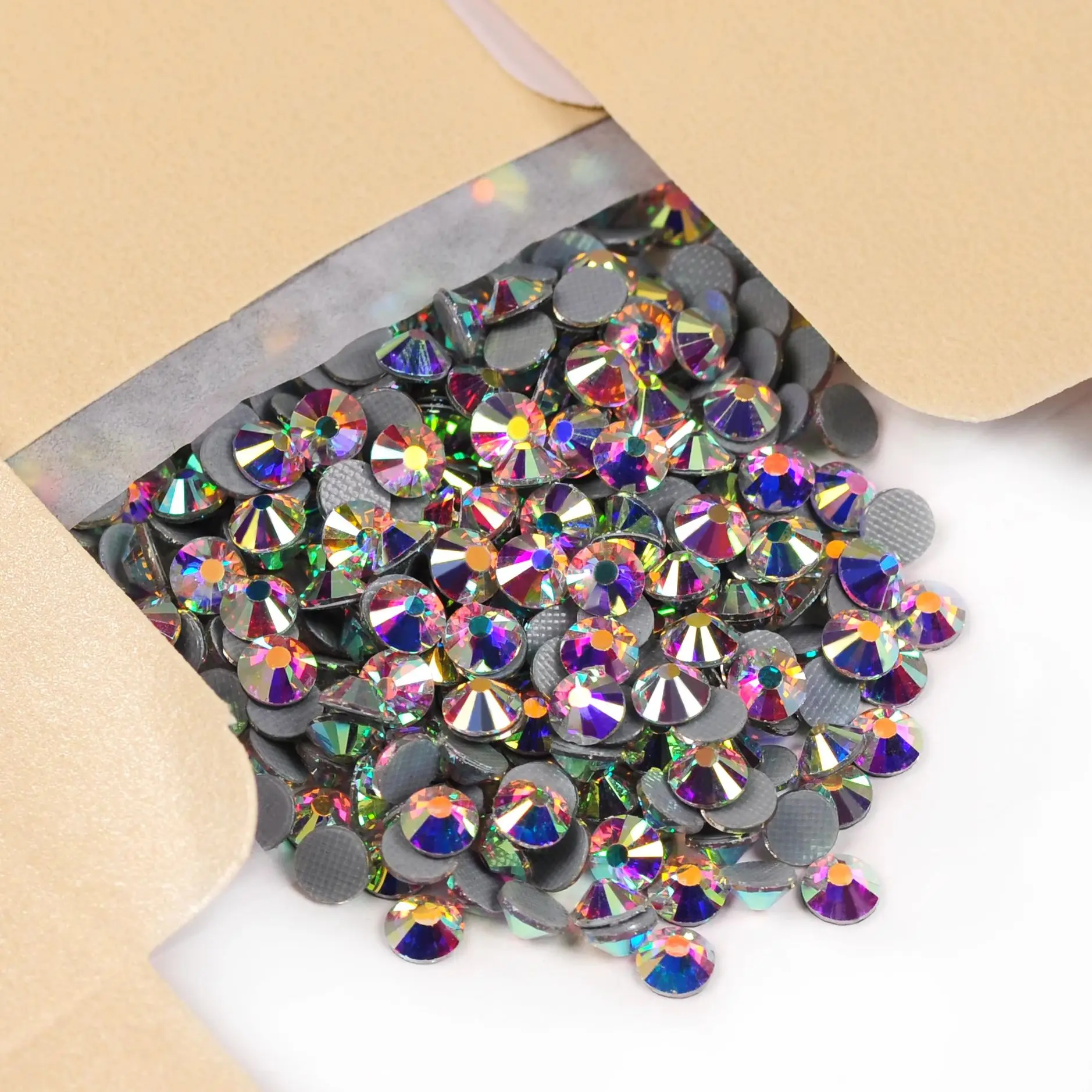 SS16 SS20 SS30 2058HF Czech Hot Fix Rhinestone Crystal AB Round Flat Back Strass Garment Iron On Garment Clothes Rhinestones