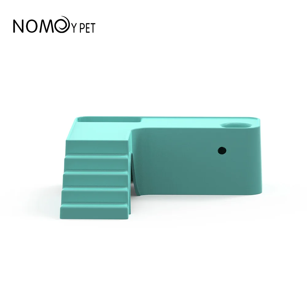 NOMOY Multi-Level Small Pet Platform with Ramp, Hideout & Food Dish - Cage Decor for Hamster, Chinchilla, Gerbil