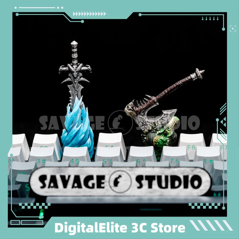 

World Of Warcraft Original Resin Keycap Tribe Blood Roar Personalized Gift Computer Keyboard Accessories Mouse And Keyboards