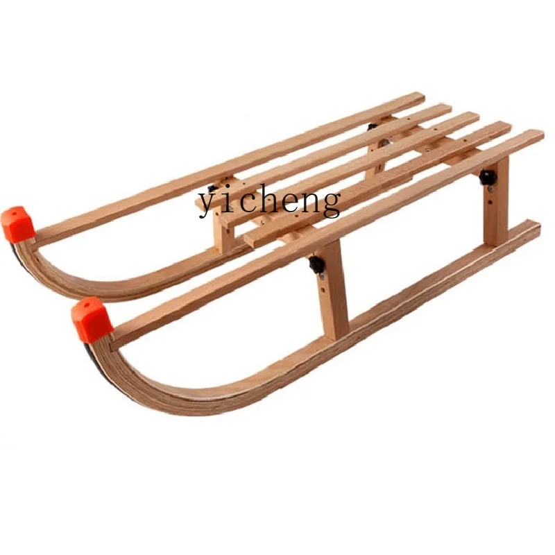 

Xl Folding Wooden Sled Log German Standard Sled Ice and Snow Sledge Adults and Children