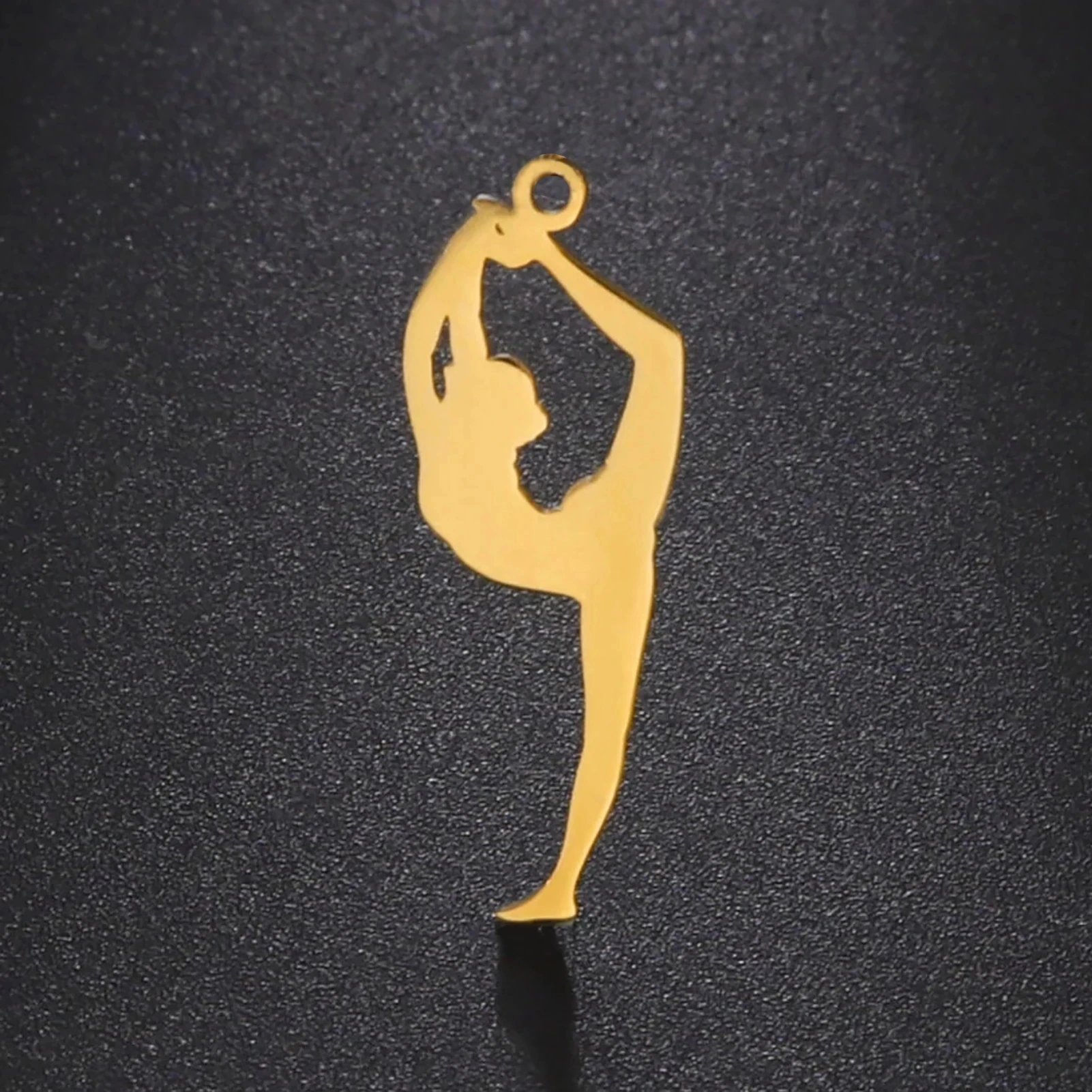 Teamer Dancer Gymnastics Pendant Charms for Jewelry Making Women Stainless Steel Sports Necklace Pendant Gymnasts Valentine Gift