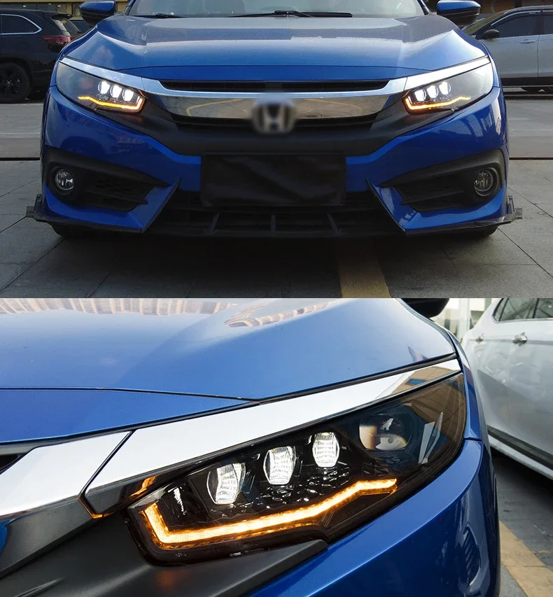 led headlights for honda civic 10th generation gen accessories 2016 2017 2018 2019 2020 2021