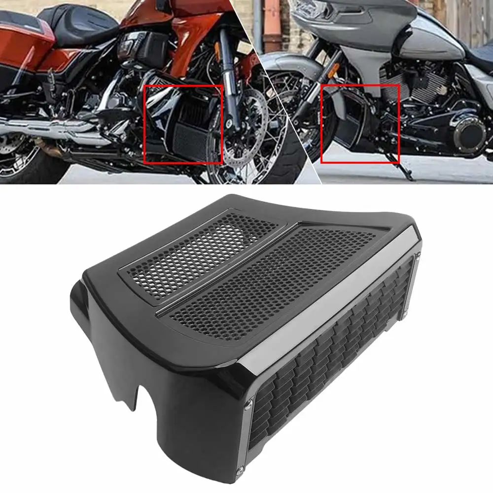 Lower Fairing Chin Spoiler Abs Front Bumper Grill Cover Fit For Harley Davidson Street Glide Road Glide St 2023-2025 Gloss Black