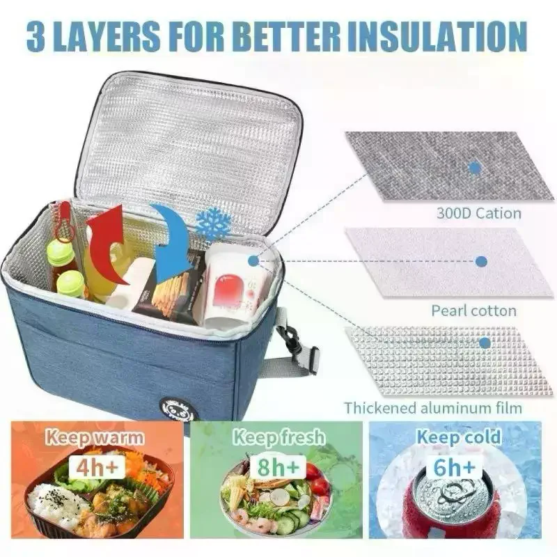 Version Insulated Lunch Bag Large-capacity Storage Handbag Waterproof Lunch Box Aluminum Foil Thick Student Lunch Bag Upgraded