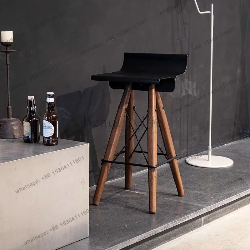 yj9 Industrial Wood Bar Chairs American Unique Relaxing Waiting High Chairs Creative Minimalist Restaurante Muebles Bar Furnitur