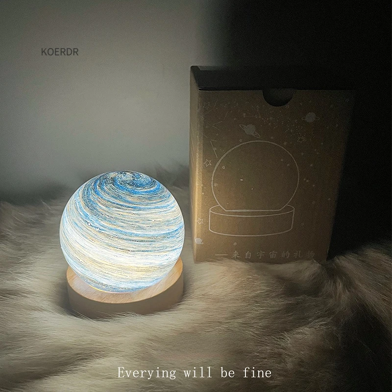 Galaxy Ball Lamp Kids Light Planetary Crystal Ball Night Lights Glowing USB Power Warm Bedside Gift Home Decor Bedroom Chirstmas