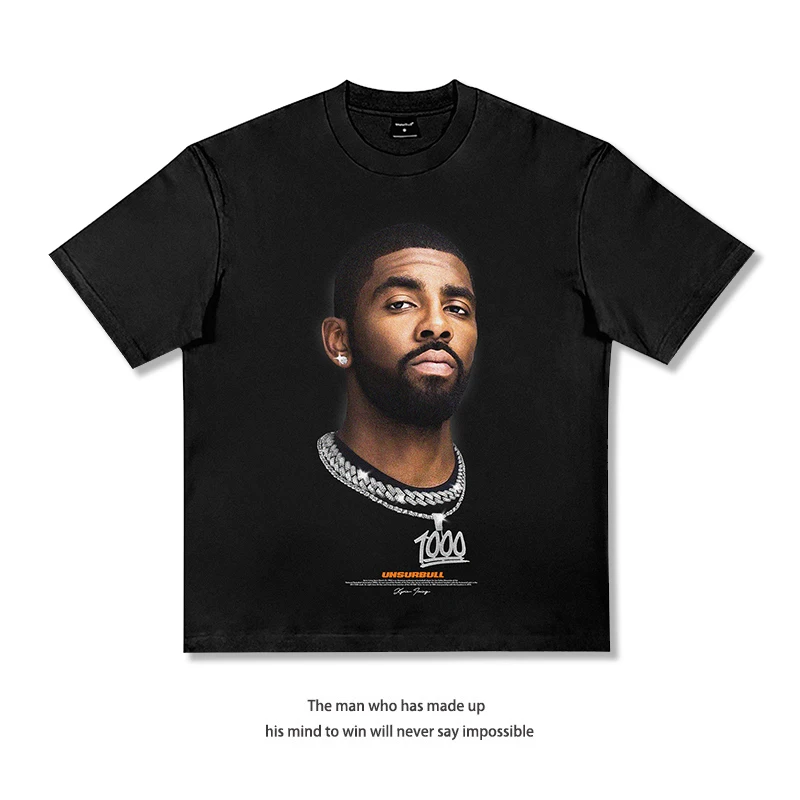 American Star Short-sleeved James Curry Morant Irving Three-ball Basketball Harden 280G Heavy Cotton T-shirt