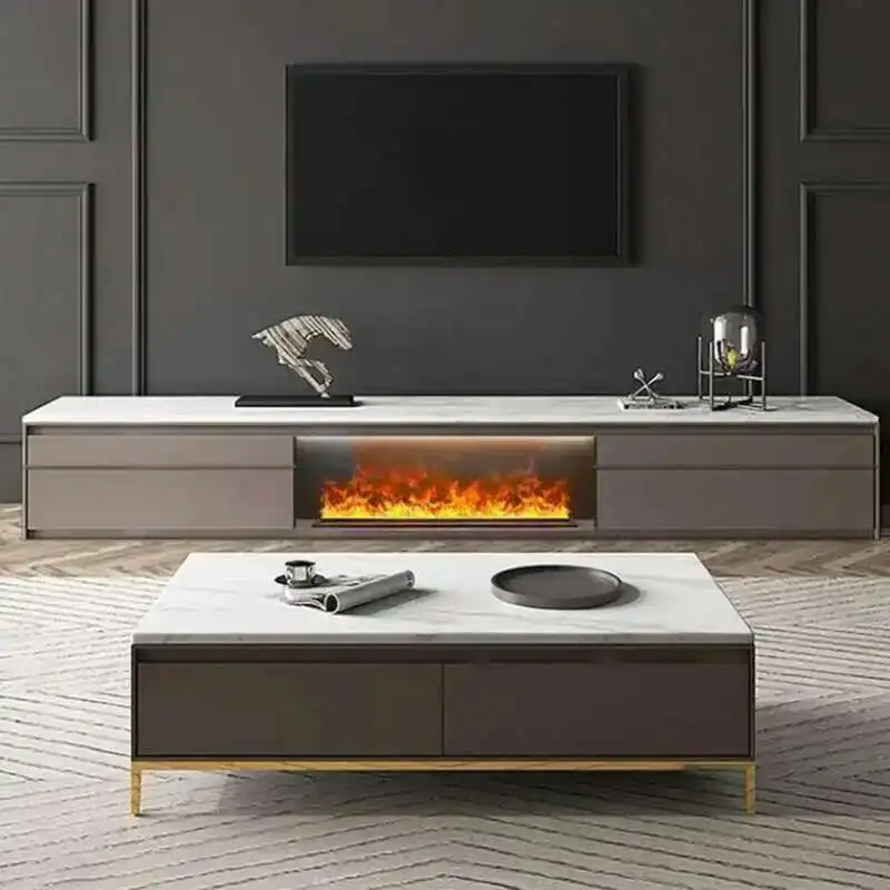 

Nordic Embedded Fireplace with Fire Imitation for Living Room 3D Atomizing Fireplace Light Luxury Decorative Electric Fireplaces