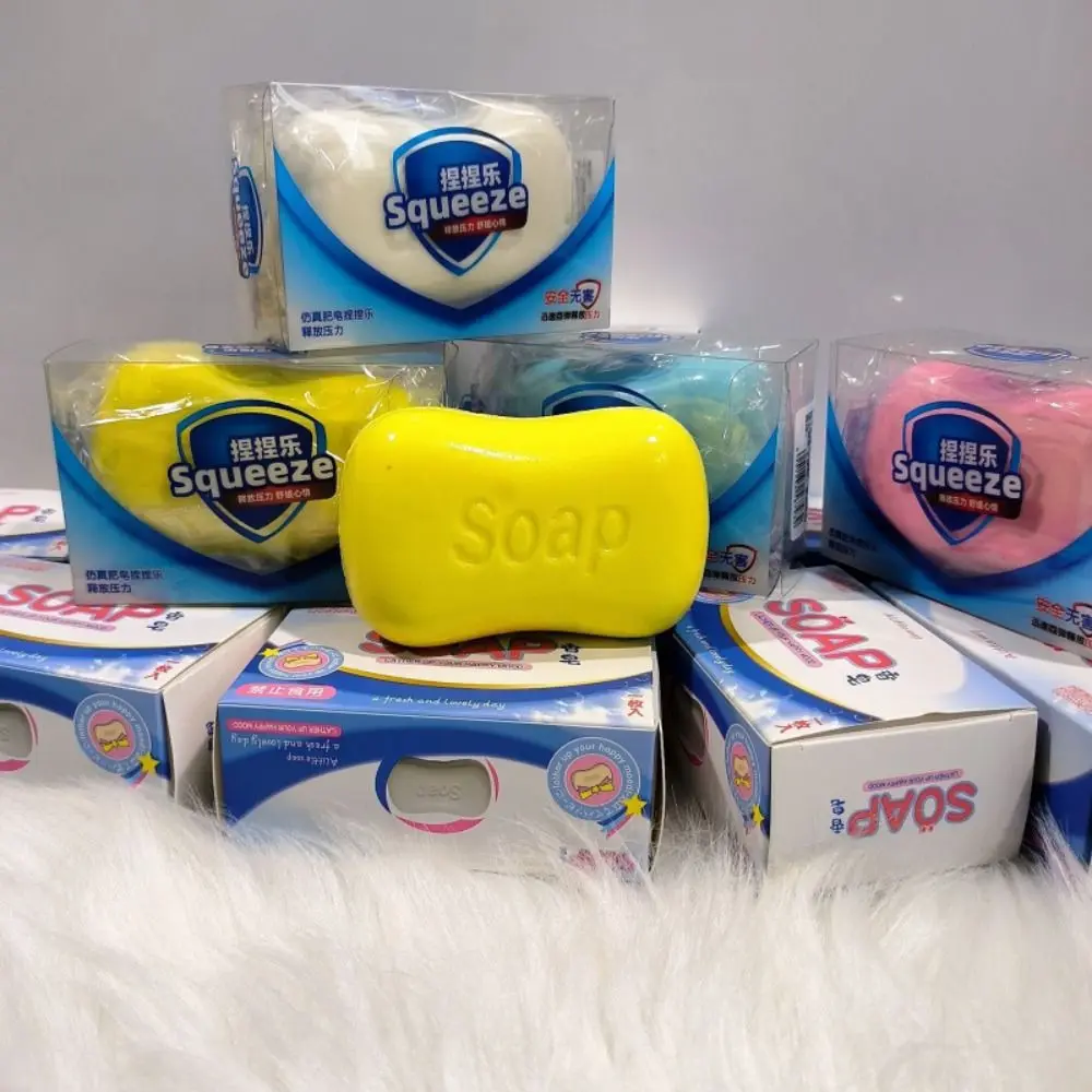 Portable PU Material Soap Shaped Squishy Simulation Soft Texture Slow Rising Squeeze Pinch Comfortable Touch Sensory Adults