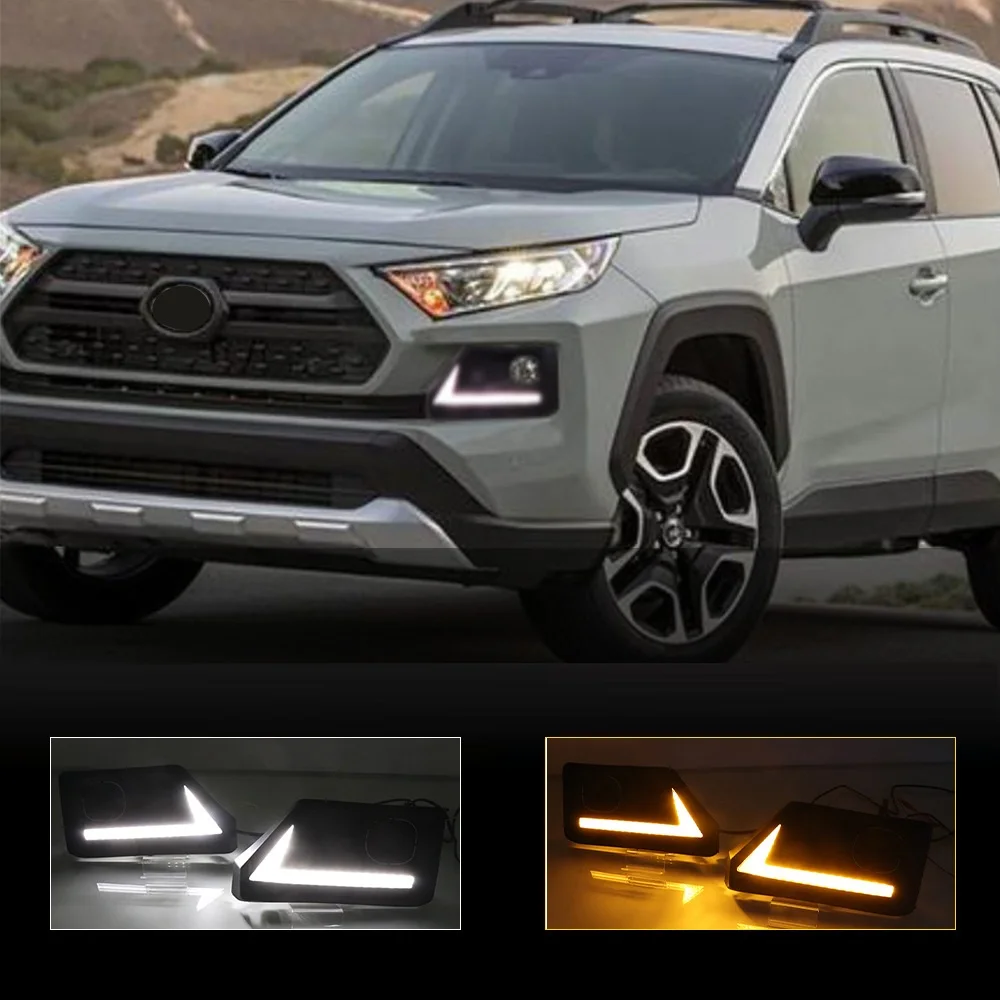 

1 Pair 2X Front Bumper Foglight Fog Lights Day Light Turn Signal for Toyota Rav4 2019 2020