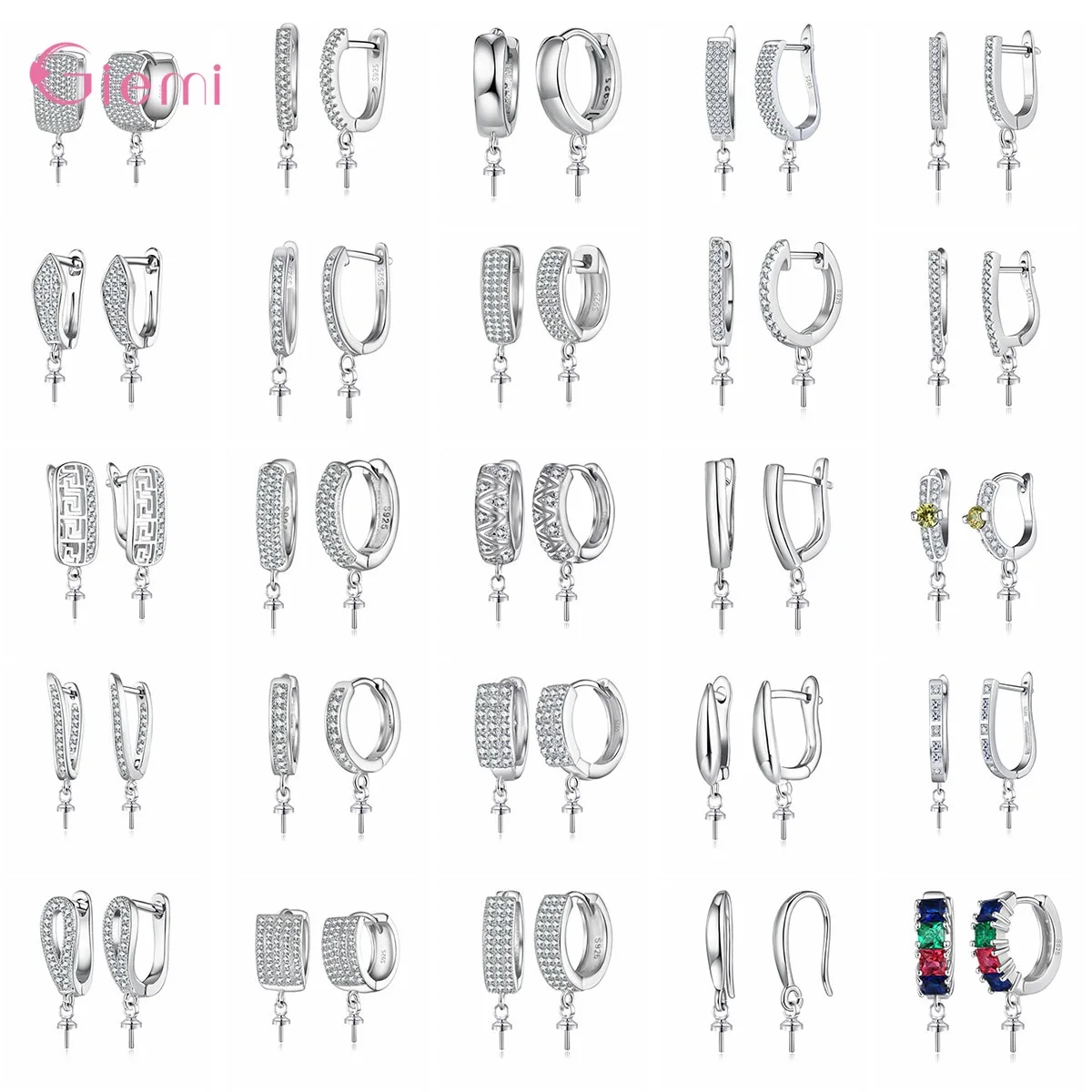 DIY Schwenzy Making Supplies 925 Sterling Silver Basic Bail Earring Hooks Accessories For Handmade Dangle Earrings Making