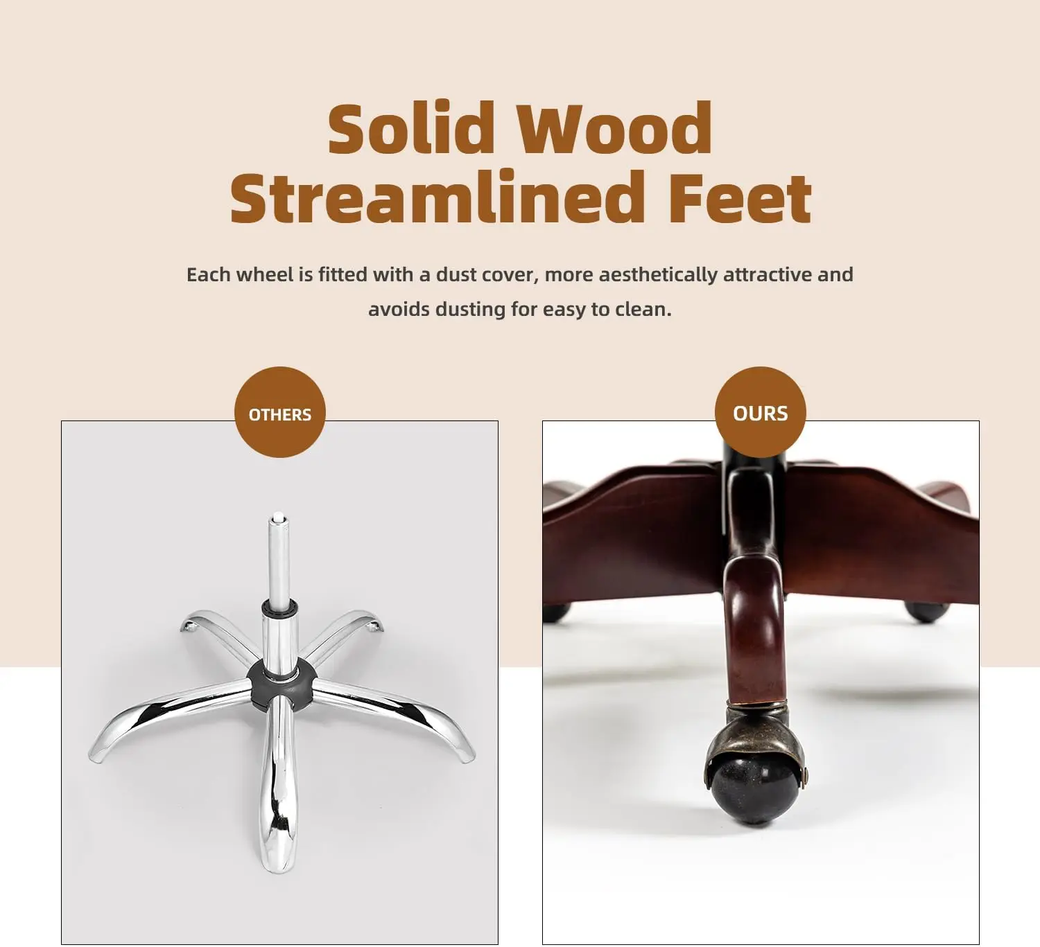 Tufted Office Chair, Faux Leather Executive Desk Chair w/High Back & Nail Head Trim, Ergonomic Wingback PC Chair for Home,