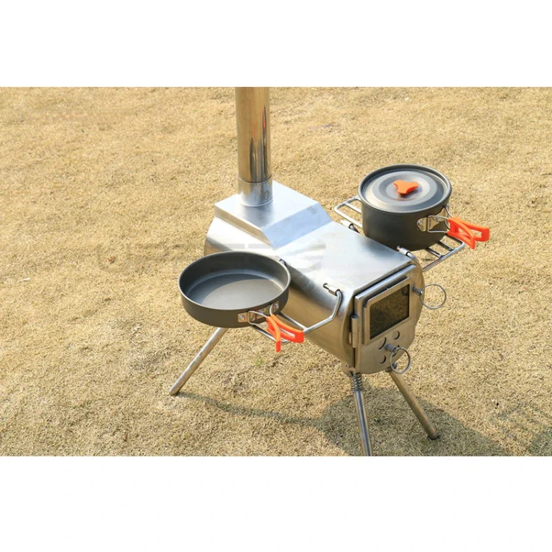 Outdoor Tent Stove Portable Wood Burning Tent Stove for Tents and Camping Stainless Steel Construction Includes Chimney Pipe