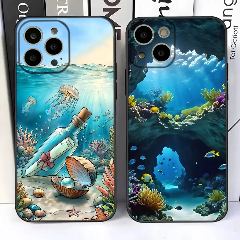

Underwater Deep Sea World Phone Case For iPhone 17,16,15,14,13,12,11 Plus,Pro,Max,Air,XR,XS,X,7,8 SE,Mini Silicone Soft