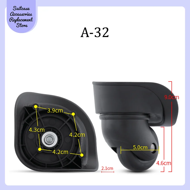 For Hongsheng A-32 Rotating Smooth Silent Shock Absorbing Wheel Accessories Wheels Casters Universal Wheel Replacement Suitcase