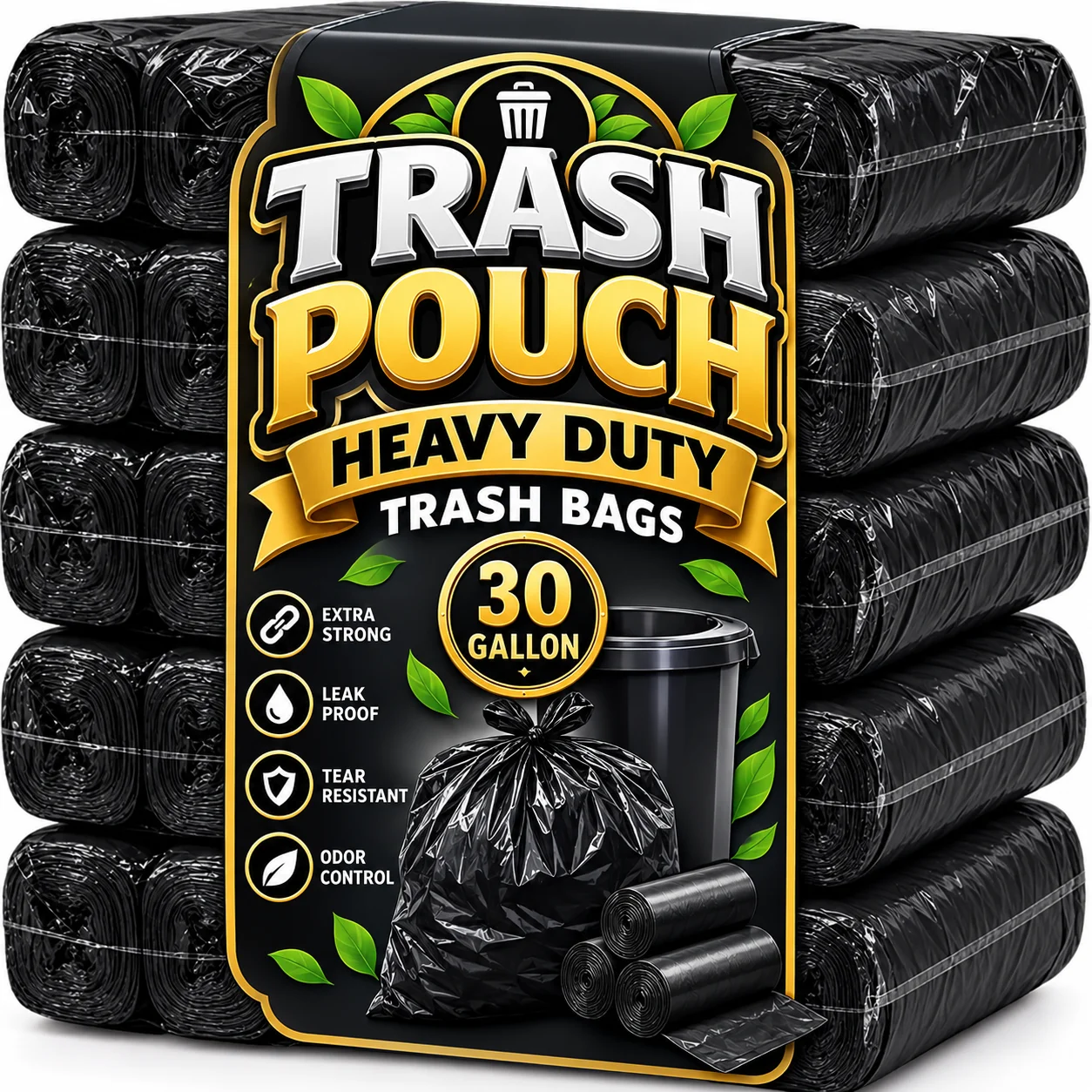 5-30Roll Trash Pouch Household Disposable Garbage Trash Bags Home Kitchen Bathroom Outdoor Courtyard Cleaning Bags Accessories