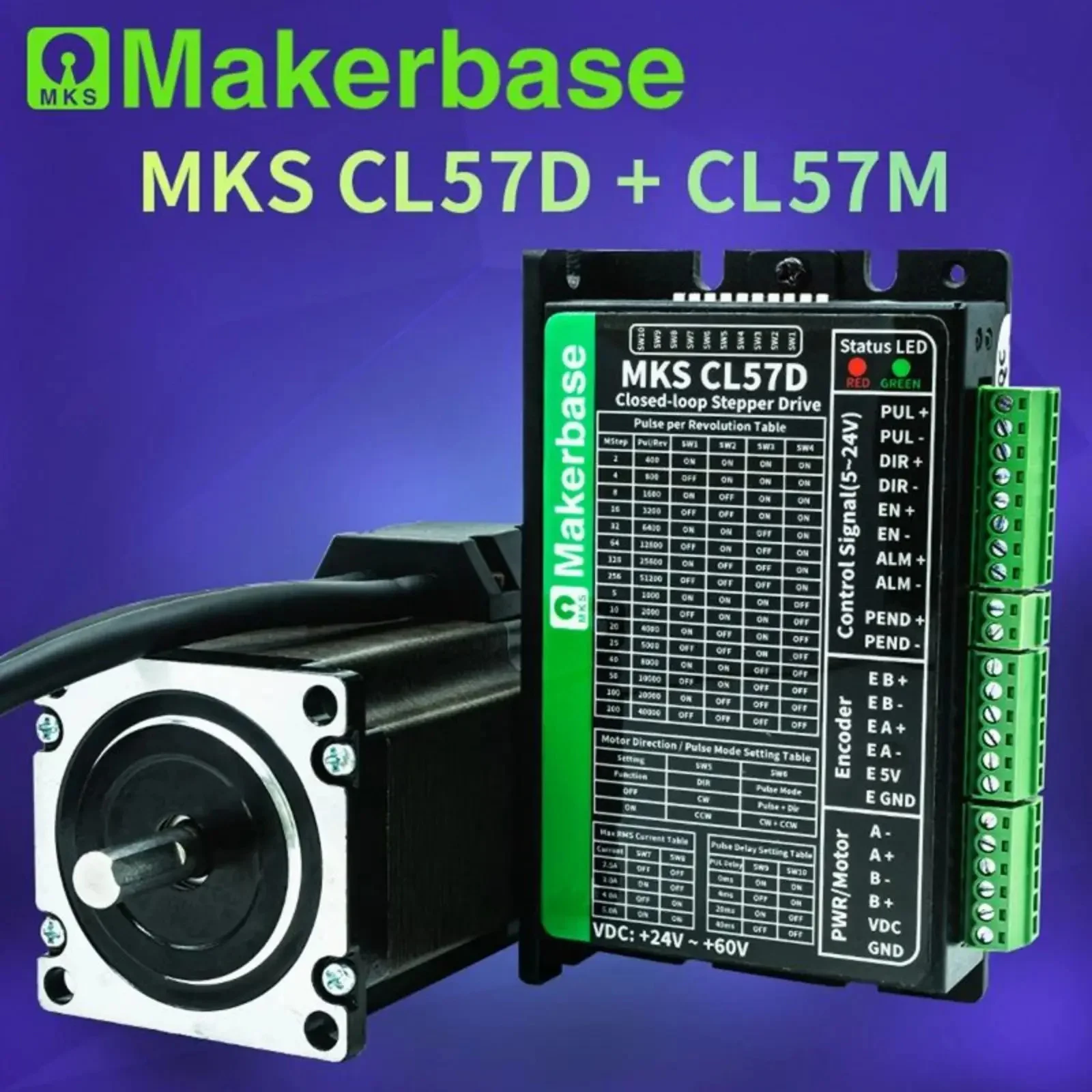 Makerbase MKS CL57D NEMA23 closed-loop stepper driver with Encoder for CNC 3d printer Low heat High torque