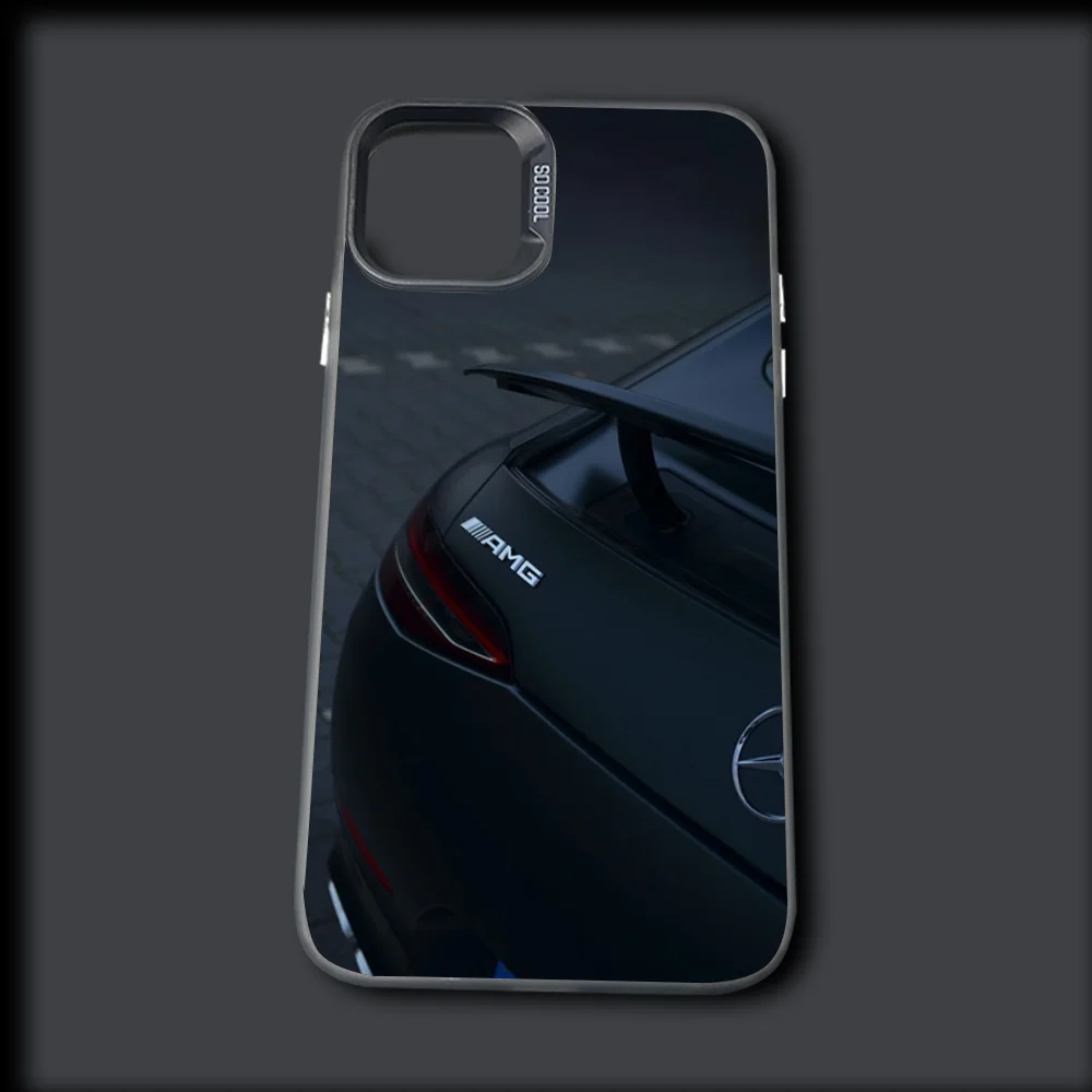 Car 63 M-Mercedes-Cool Phone Case For iPhone 16,15,14,13,12,11,Mini,Pro,MAX Gray Drop Matte Shockproof Soft Cover