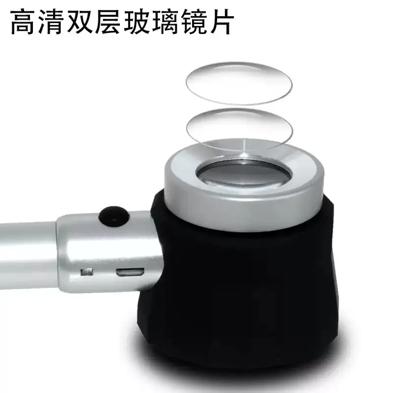 60X‑100X HD Appraisal Magnifier USB Charging With Light Scale For Coin Stamp Antique Tea Collecting Inspection Tool