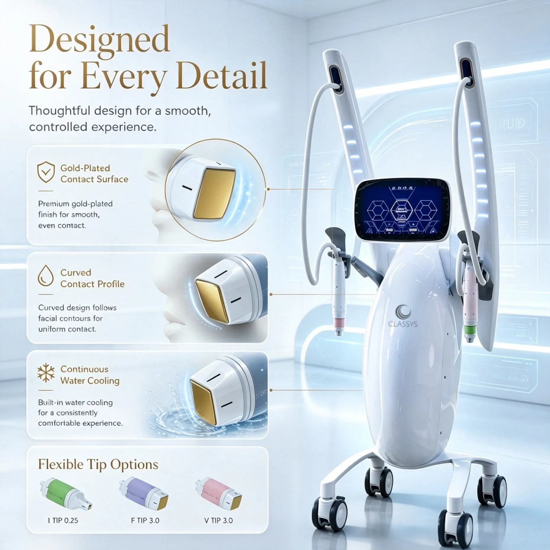 Volnewmer 6.78MHz  Mono-polar RF Salon Beauty Equipment Water Cooling 24k Gold Head Anti-Aging Face Lifting Wrinkle Removal