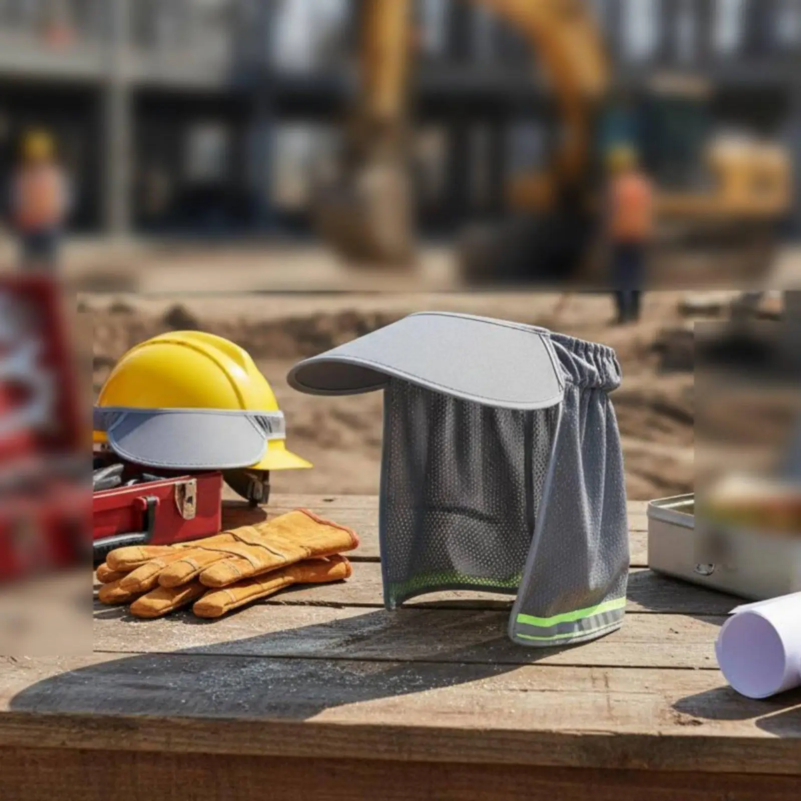 Sun Protection Visor Breathable Hard Hat Attachment Reflective Mesh Helmet Shade for Summer Outdoor Tasks