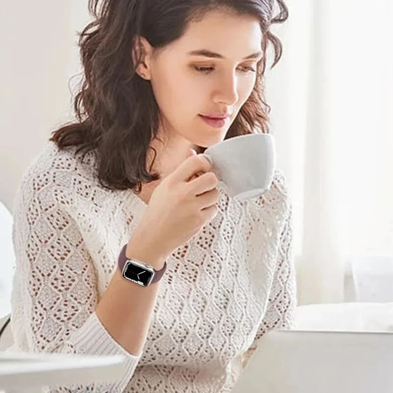 2 Packs for Apple Watch Bands 38mm 40mm 41mm 42mm 44mm 45mm 49mm, Nylon Stretch Band Fits for IWatch Series8/7/6/5/4/3/2/1/SE